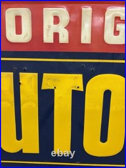 Vintage 50s AUTO-LITE Service Parts MARINE SERVICE Ford Embossed Sign WOW