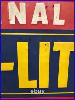 Vintage 50s AUTO-LITE Service Parts MARINE SERVICE Ford Embossed Sign WOW