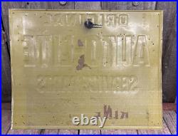 Vintage 50s AUTO-LITE Service Parts MARINE SERVICE Ford Embossed Sign WOW
