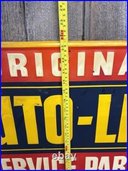 Vintage 50s AUTO-LITE Service Parts MARINE SERVICE Ford Embossed Sign WOW