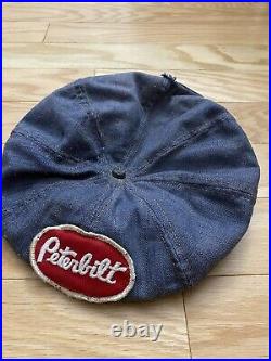 Vintage 50s Peterbilt Service Mechanic Union Denim Hat Cap Workwear