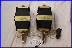 Vintage 60-70 Lighted Cadillac Car Advertisement Wall Signs Sconces