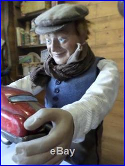 Vintage 60s Moving Mannequin/Automaton Toy Shop Display Man With Car