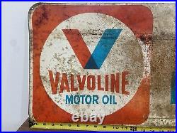 Vintage 60s Valvoline Motor Oil Parts Department Steel Sign-Nostalgic Auto Decor