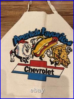 Vintage 70's America's Favorite Apron Baseball, Hot Dogs, Apple Pie and Chevrolet