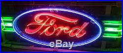 Vintage 8ft Ford Porcelain Neon Sign Bullnose RARE Gas Oil Chevy Dodge