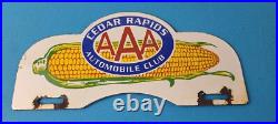 Vintage AAA Automobile Club License Plate Topper Sign Ad on Automobile Topper