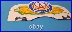 Vintage AAA Automobile Club License Plate Topper Sign Ad on Automobile Topper