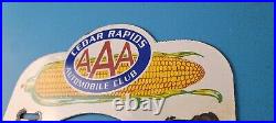 Vintage AAA Automobile Club License Plate Topper Sign Ad on Automobile Topper