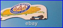 Vintage AAA Automobile Club License Plate Topper Sign Ad on Automobile Topper