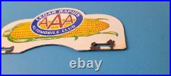 Vintage AAA Automobile Club License Plate Topper Sign Ad on Automobile Topper