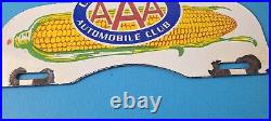 Vintage AAA Automobile Club License Plate Topper Sign Ad on Automobile Topper