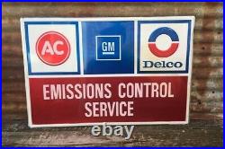 Vintage AC Delco GM Gas Station Sign Metal Car Auto Garage Oil Sign 24x36 Large