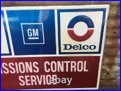 Vintage AC Delco GM Gas Station Sign Metal Car Auto Garage Oil Sign 24x36 Large