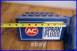 Vintage AC Spark Plugs Parts Book Catalog Holder Metal sign rack GM Car Auto