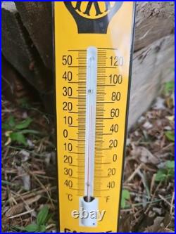 Vintage Aa Garage Thermometer Metal Porcelain Sign Car Gas Oil Truck 12