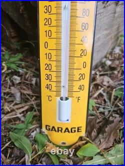 Vintage Aa Garage Thermometer Metal Porcelain Sign Car Gas Oil Truck 12