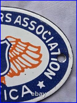 Vintage Aaa Automobile Owners Association Of America Porcelain Sign