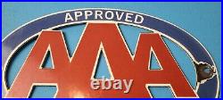 Vintage Aaa Porcelain Hotel Gas Automobile Dealer Roadside Service Pump Sign