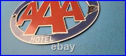Vintage Aaa Porcelain Hotel Gas Automobile Dealer Roadside Service Pump Sign