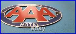 Vintage Aaa Porcelain Hotel Gas Automobile Dealer Roadside Service Pump Sign