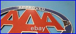 Vintage Aaa Porcelain Hotel Gas Automobile Dealer Roadside Service Pump Sign