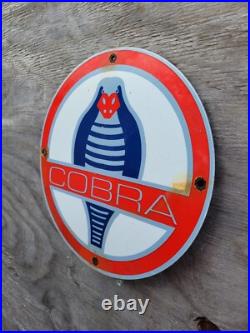 Vintage Ac Cobra Porcelain Sign V8 Motor Shelby Automobile Sport Car Dealer 12