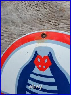 Vintage Ac Cobra Porcelain Sign V8 Motor Shelby Automobile Sport Car Dealer 12