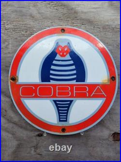 Vintage Ac Cobra Porcelain Sign V8 Motor Shelby Automobile Sport Car Dealer 12