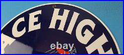 Vintage Ace High Gasoline Airplane Car Gas Motor Oil Service Station Pump Sign