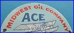 Vintage Ace High Gasoline Porcelain Gas Motor Oil Service Station Pump Auto Sign