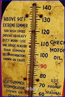 Vintage Advertising Gulf Oil Gas Thermometer Garage Store Auto Petroliana