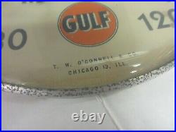 Vintage Advertising Gulf Pride Oil Auto Round Thermometer Garage Store M-501