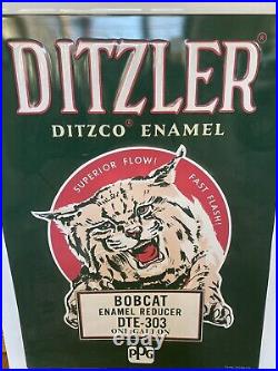 Vintage Advertising Metal Sign Ditzler Automotive Bobcat Enamel Gas Oil Car