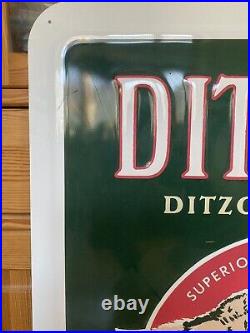 Vintage Advertising Metal Sign Ditzler Automotive Bobcat Enamel Gas Oil Car