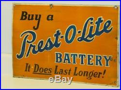 Vintage Advertising Prest O Lite Battery, Car gas Oil, Original