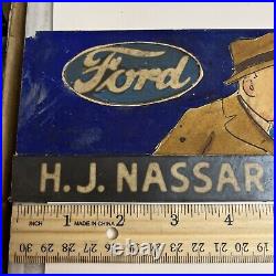 Vintage Advertising Sample Ford HJ Nassar Motor Company Lawrence MA Car Garage