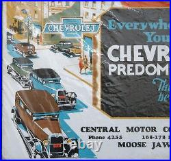 Vintage Advertising Sign for Chevrolet Dealership Central Motor Company