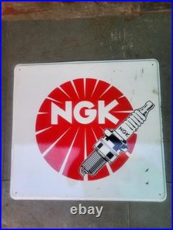 Vintage Advertising Tin Sign Ngk Plug Motor Automobile Sign Not Porcelain 1960