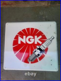 Vintage Advertising Tin Sign Ngk Plug Motor Automobile Sign Not Porcelain 1960