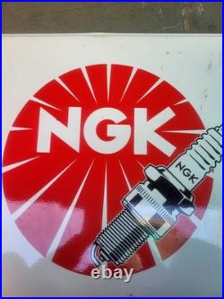 Vintage Advertising Tin Sign Ngk Plug Motor Automobile Sign Not Porcelain 1960