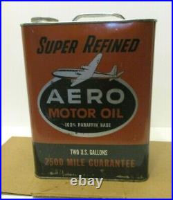Vintage Aero Eastern 2 Gal. Motor Oil Auto Airplane Aircraft Advertising Can