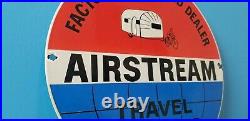 Vintage Airstream Porcelain Gas Auto Travel Trailers Service Sales Sign