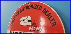 Vintage Airstream Porcelain Gas Auto Travel Trailers Service Sales Sign