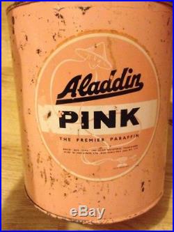 Vintage Aladdin Pink Paraffin Can Automobilia Handles Spout Lid