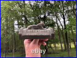 Vintage American Brake Shoe Company Tiger Bronze Paperweight Auto Train Aircraft