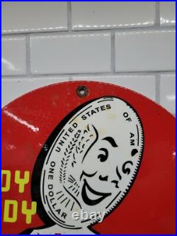 Vintage Andy Dandy Porcelain Sign Motor Oil Gas Pump Plate Car Truck Service 12