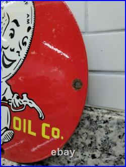 Vintage Andy Dandy Porcelain Sign Motor Oil Gas Pump Plate Car Truck Service 12