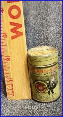 Vintage Antique Rex Anti-Slip Brake Wafers Automobile Gas Advertising Tin