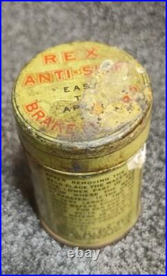 Vintage Antique Rex Anti-Slip Brake Wafers Automobile Gas Advertising Tin